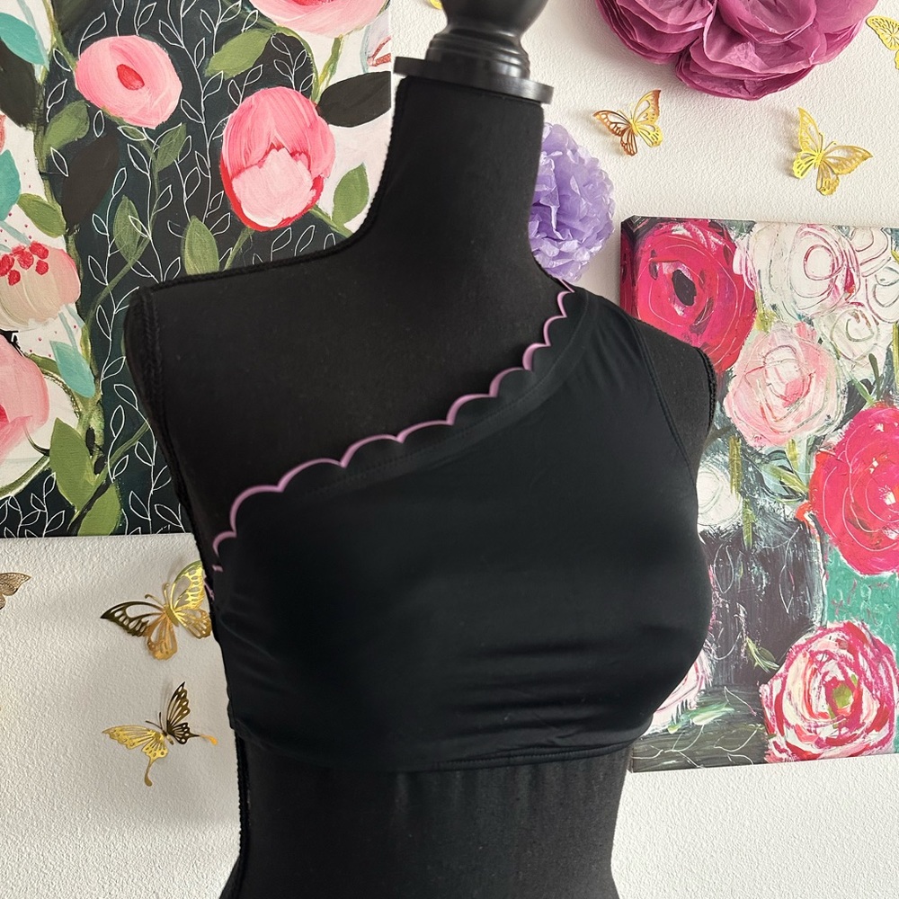 Kate Spade Scalloped One Shoulder Bikini Top